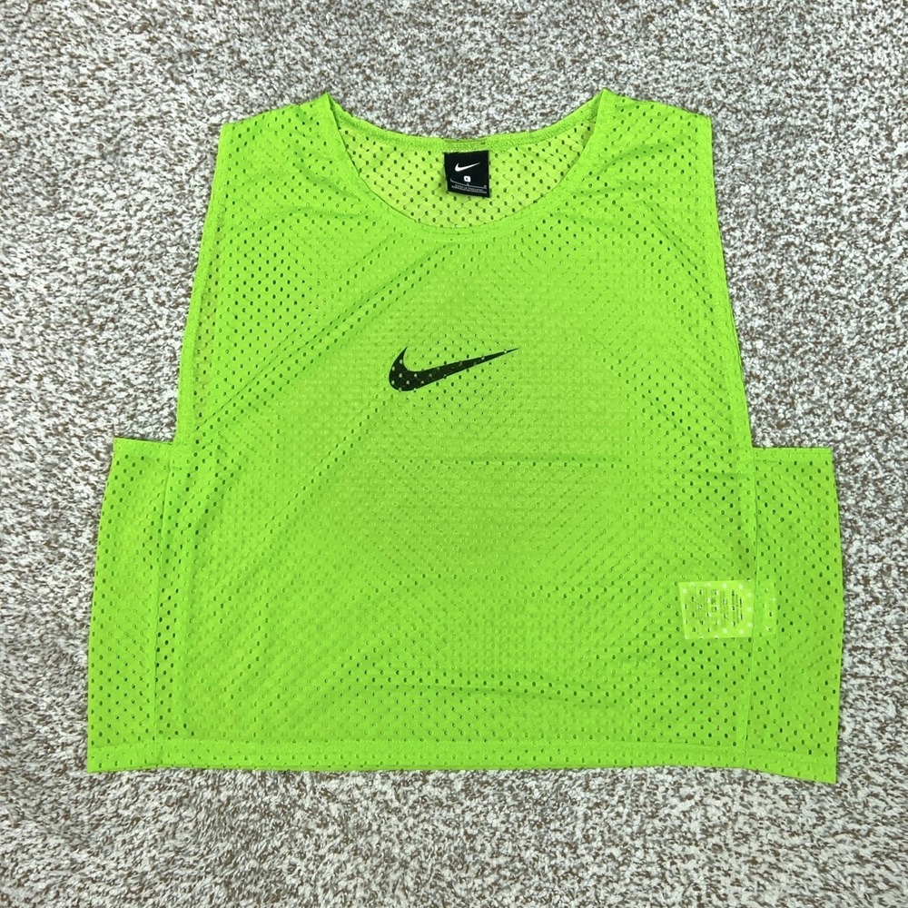 Nike Tank Mens Large Neon Green Mesh Training Bib Soccer Jersey Pinnie Vest A1